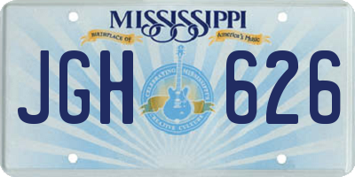 MS license plate JGH626