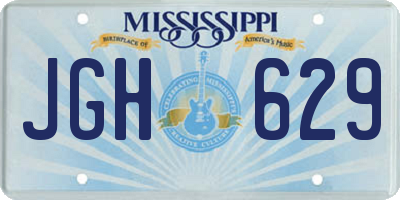 MS license plate JGH629