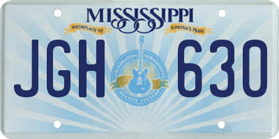 MS license plate JGH630