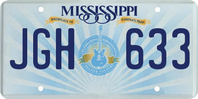 MS license plate JGH633
