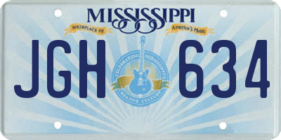 MS license plate JGH634