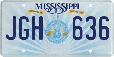 MS license plate JGH636