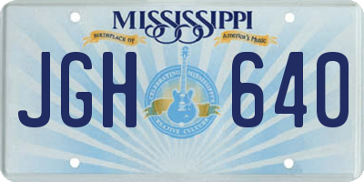 MS license plate JGH640