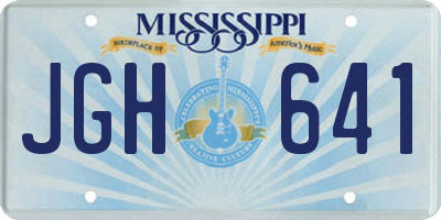 MS license plate JGH641