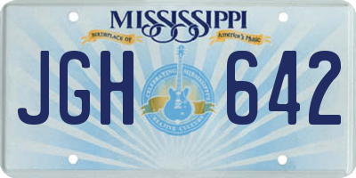 MS license plate JGH642