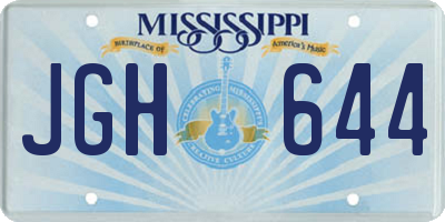 MS license plate JGH644