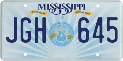 MS license plate JGH645