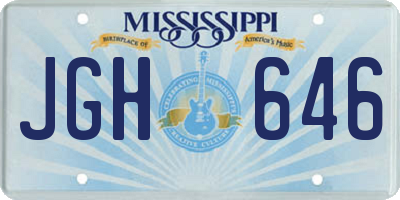 MS license plate JGH646