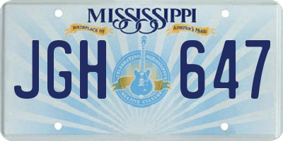 MS license plate JGH647