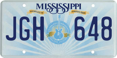 MS license plate JGH648