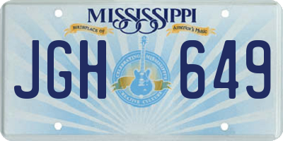 MS license plate JGH649