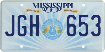 MS license plate JGH653