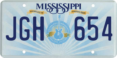 MS license plate JGH654