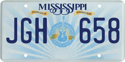 MS license plate JGH658