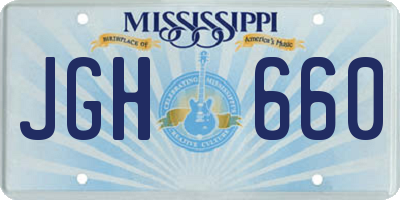 MS license plate JGH660