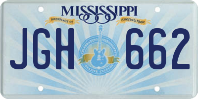 MS license plate JGH662
