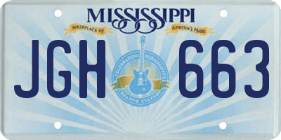 MS license plate JGH663