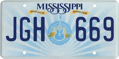 MS license plate JGH669