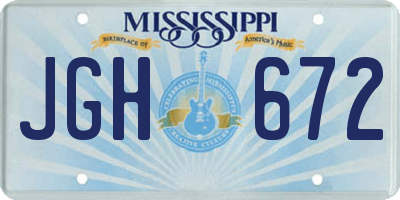 MS license plate JGH672