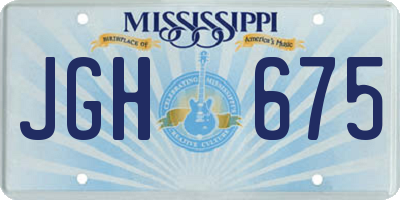 MS license plate JGH675