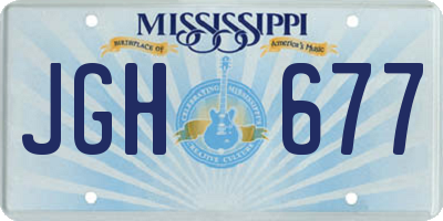 MS license plate JGH677
