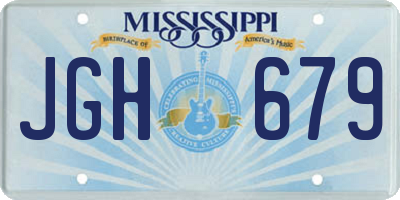 MS license plate JGH679