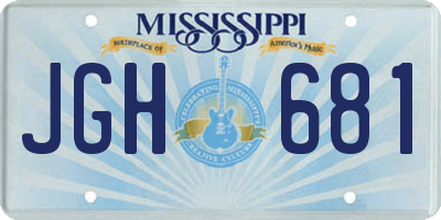 MS license plate JGH681