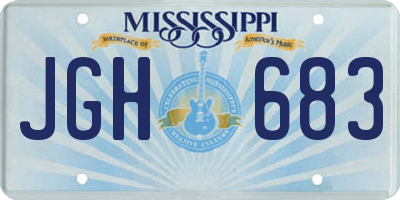 MS license plate JGH683