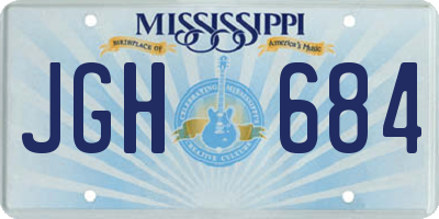 MS license plate JGH684