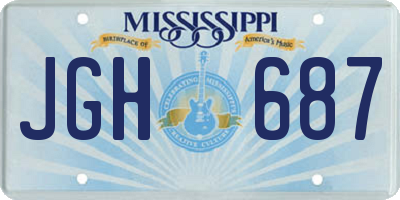 MS license plate JGH687