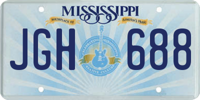 MS license plate JGH688