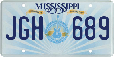 MS license plate JGH689