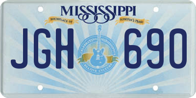 MS license plate JGH690