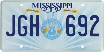 MS license plate JGH692