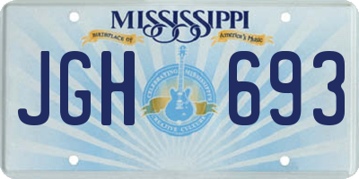 MS license plate JGH693