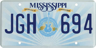 MS license plate JGH694