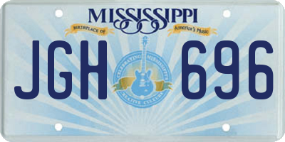 MS license plate JGH696