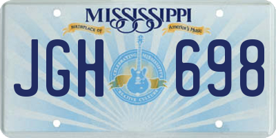 MS license plate JGH698