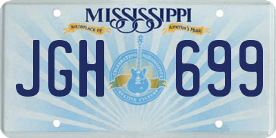 MS license plate JGH699
