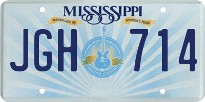 MS license plate JGH714