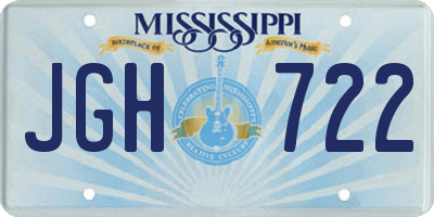 MS license plate JGH722