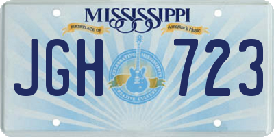 MS license plate JGH723