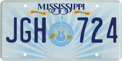 MS license plate JGH724
