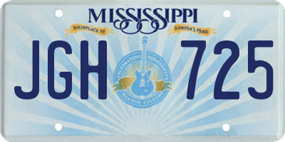 MS license plate JGH725