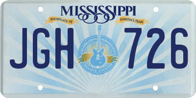 MS license plate JGH726