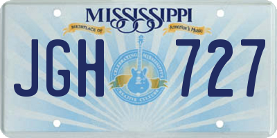 MS license plate JGH727
