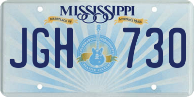 MS license plate JGH730