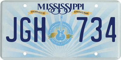 MS license plate JGH734