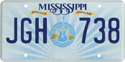 MS license plate JGH738