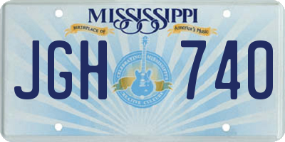 MS license plate JGH740